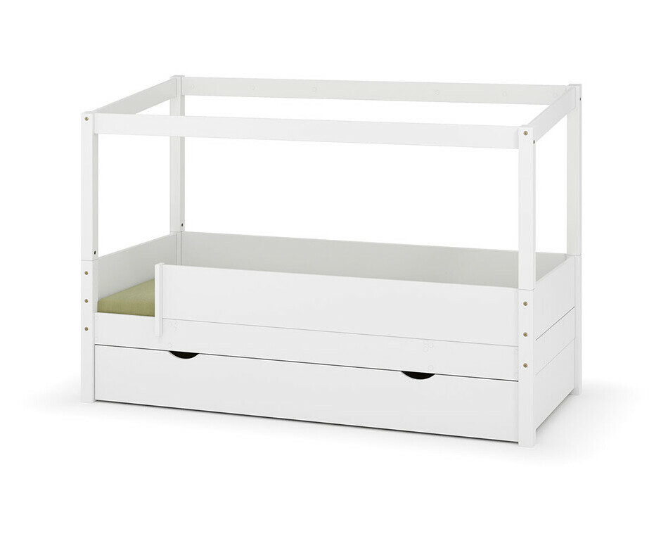 Lit gigogne cabane Combeebed blanc + matelas + caches + 2 barrières Lit gigogne cabane Combeebed blanc + matelas + caches + 2 barrières