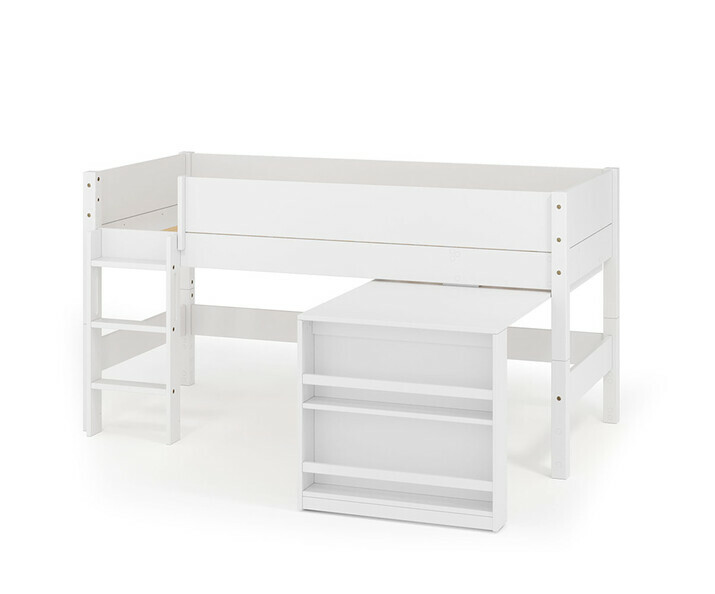 Lit mi hauteur blanc avec bureau et chelle grand ct
