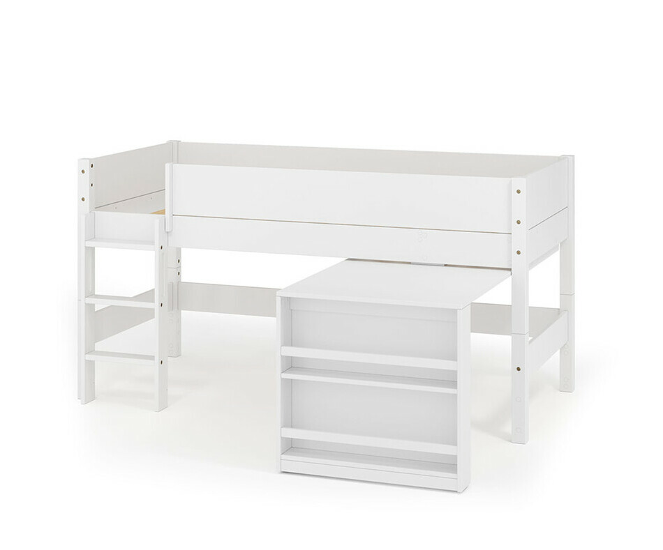 Lit mi hauteur blanc avec bureau et chelle grand ct