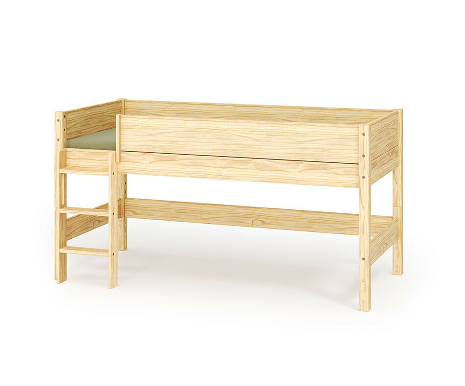 Lit mi hauteur Combeebed echelle grand coté bois + matelas Lit mi hauteur Combeebed echelle grand coté bois + matelas