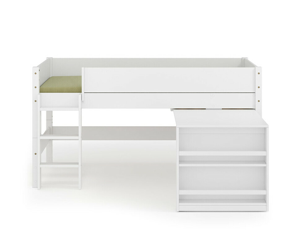 Lit mi hauteur Combeebed blanc avec bureau et chelle grand ct
