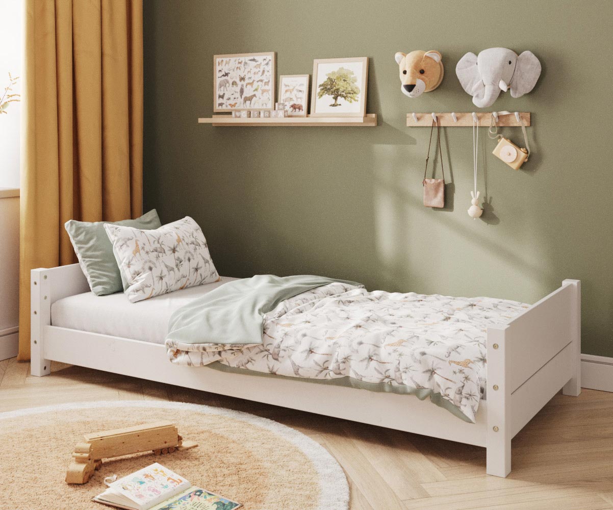 Lit Montessori Combeebed blanc avec matelas Lit Montessori Combeebed blanc avec matelas