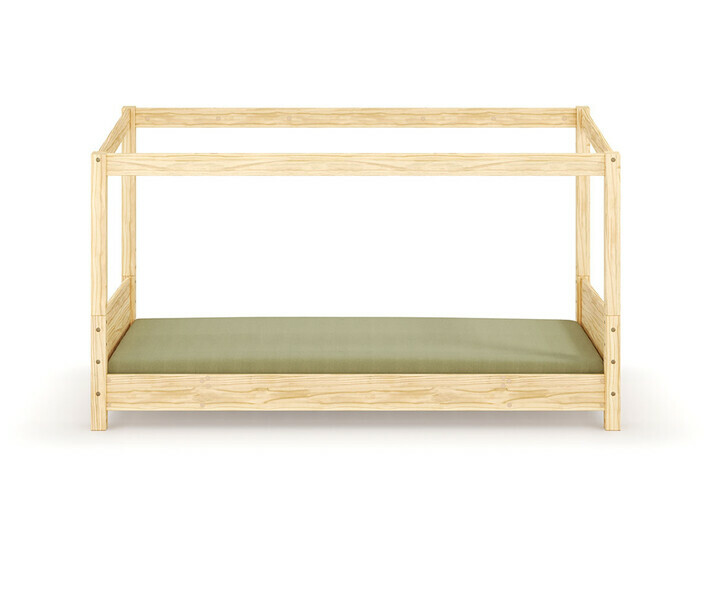 Lit enfant Montessori avec structure cabane bois avec matelas