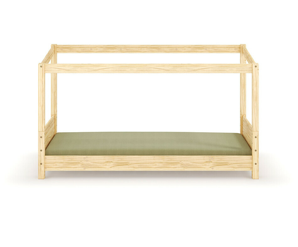 Lit enfant Montessori avec structure cabane bois avec matelas