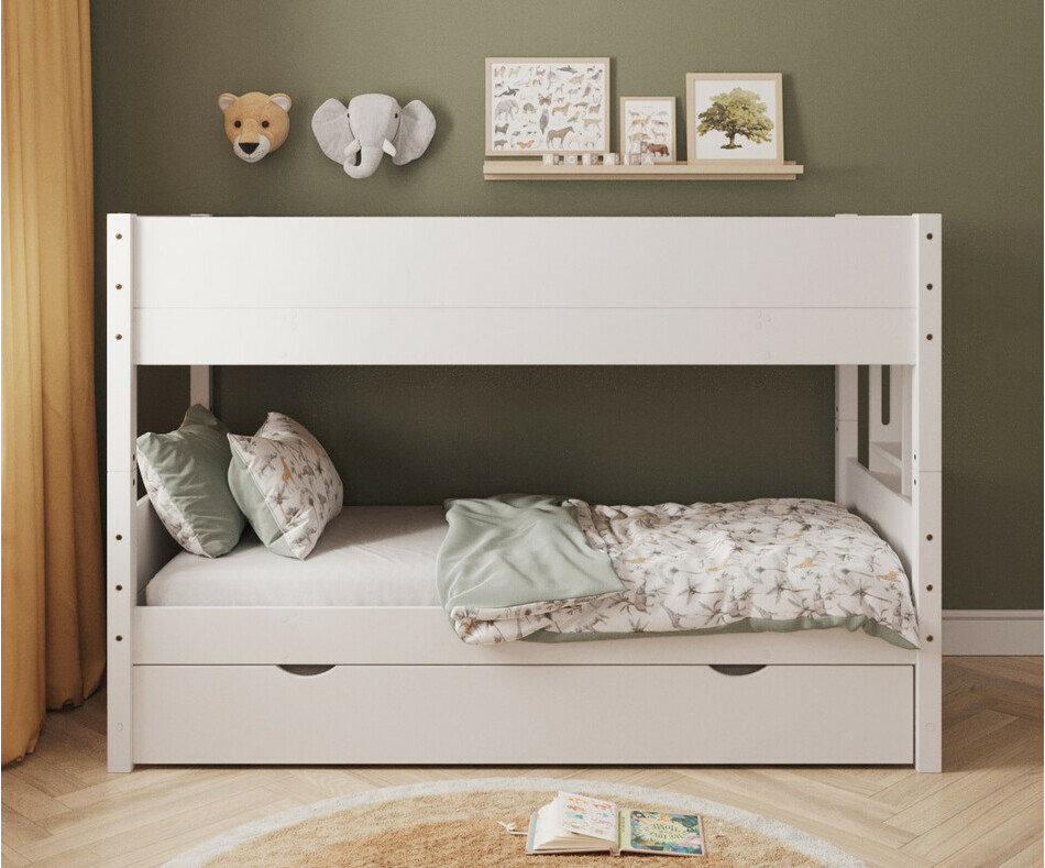 Lit superpos Combeebed blanc echelle petit ct de face