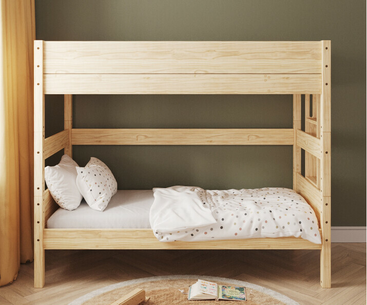 Lit superposé haut enfant Combeebed bois avec échelle petit côté Lit superposé haut enfant Combeebed bois avec échelle petit côté