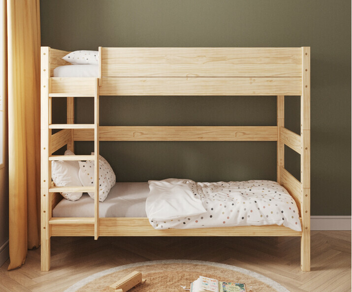 Lit superposé haut enfant Combeebed bois avec échelle grand côté Lit superposé haut enfant Combeebed bois avec échelle grand côté