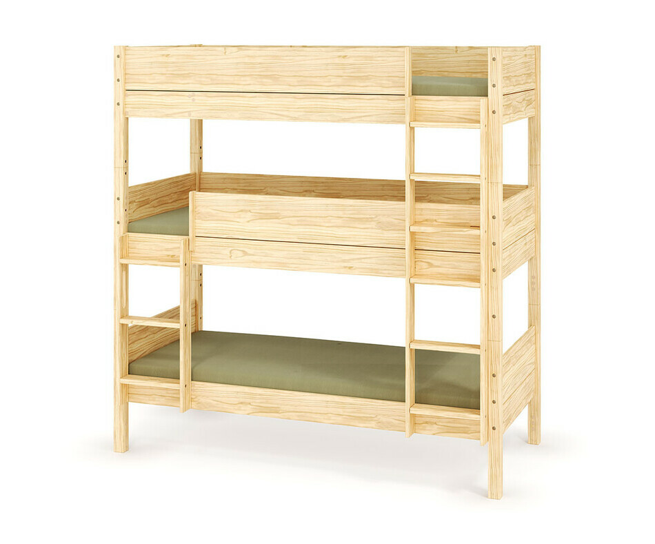 Lit Combeebed superpos 3 places bois avec matelas