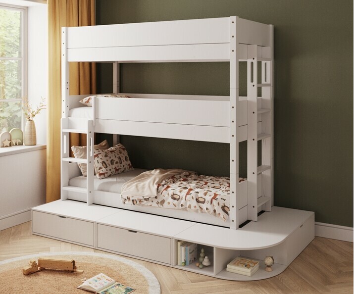 Lit superposé 3 places enfant avec estrade - Combeebed