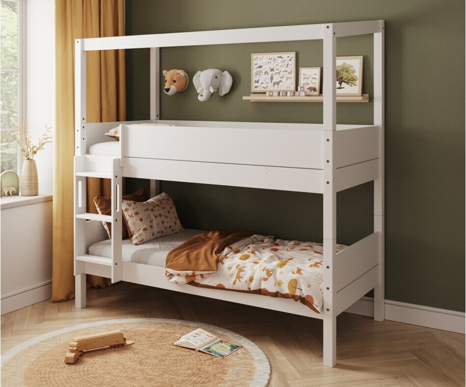 Lit superpos cabane blanc chelle grand ct