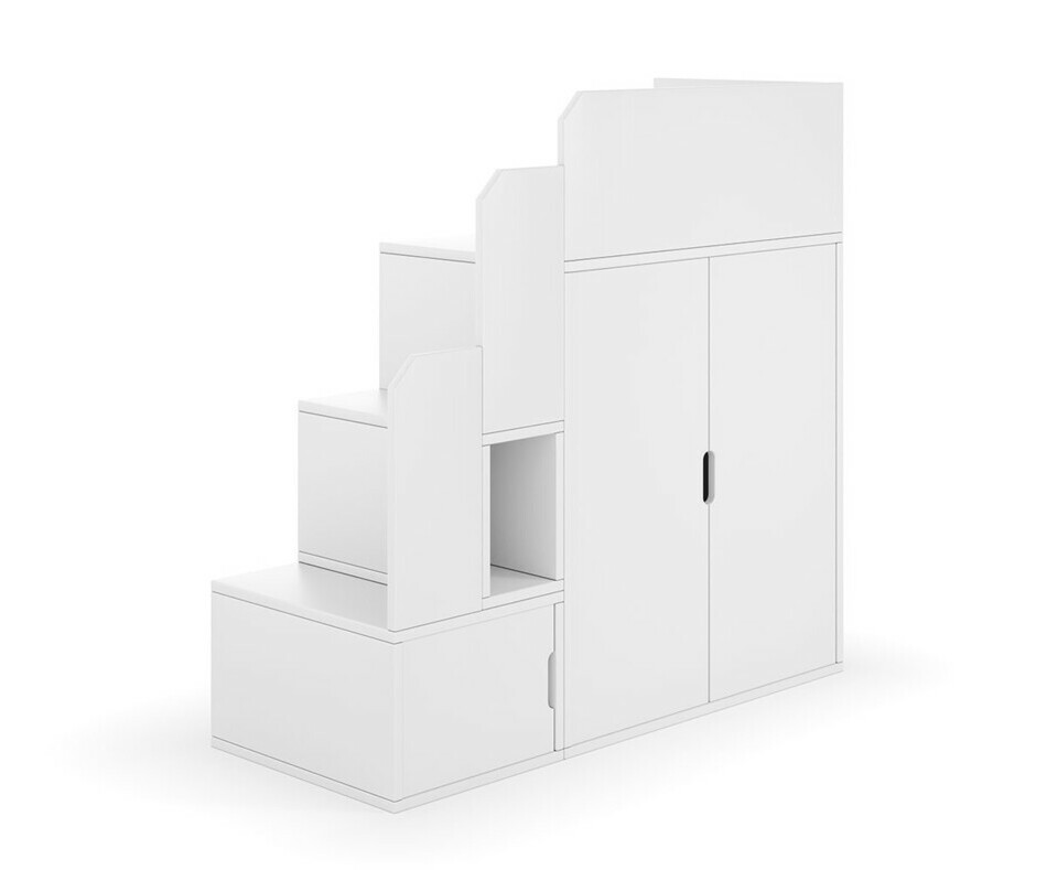 Escalier blanc pour mi hauteur avec portes