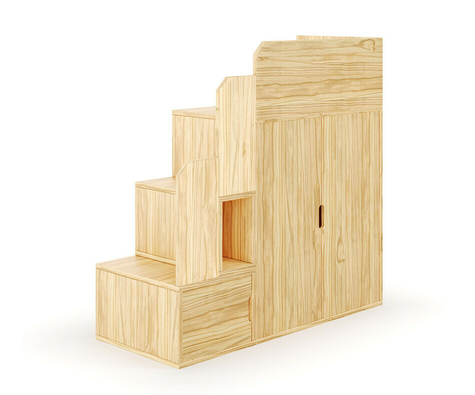 Escalier bois pour mi hauteur avec portes