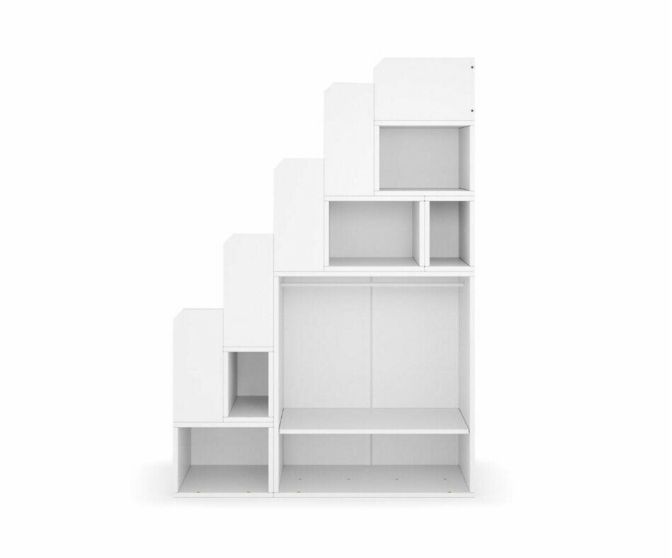 Escalier medium Combeebed Blanc - vue de face Escalier medium Combeebed Blanc - vue de face