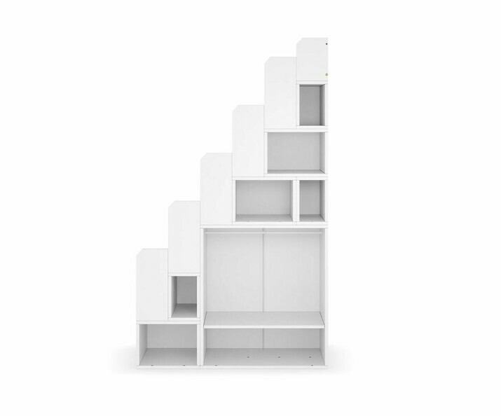 Escalier haut blanc Combeebed vue de face Escalier haut blanc Combeebed vue de face