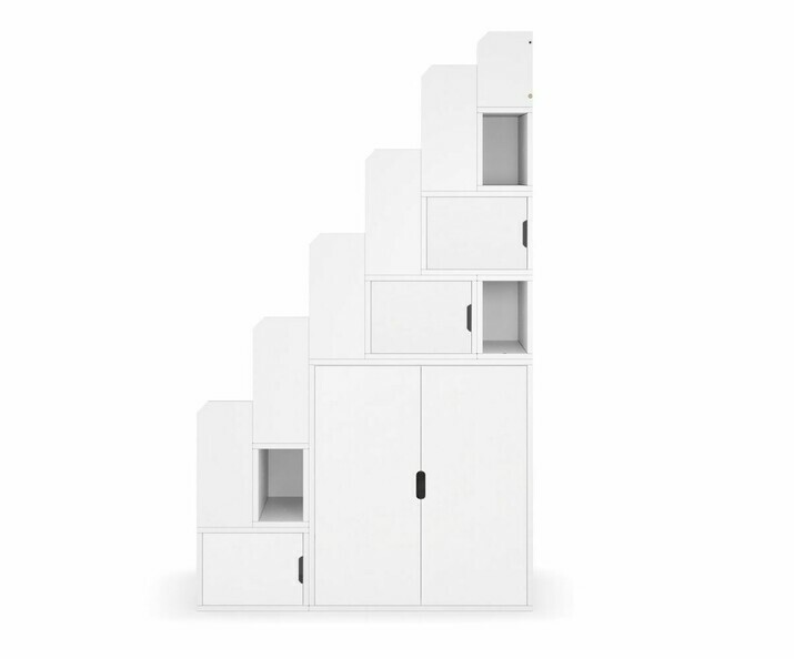 Escalier haut blanc Combeebed avec rangements + portes Escalier haut blanc Combeebed avec rangements + portes