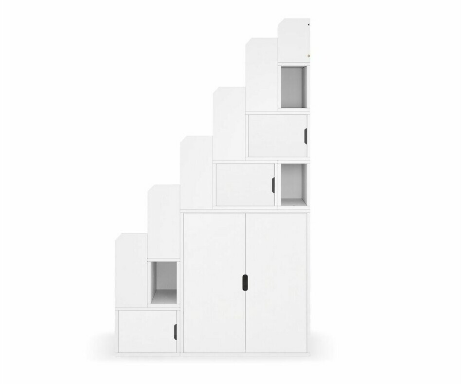 Escalier haut blanc Combeebed avec rangements + portes Escalier haut blanc Combeebed avec rangements + portes