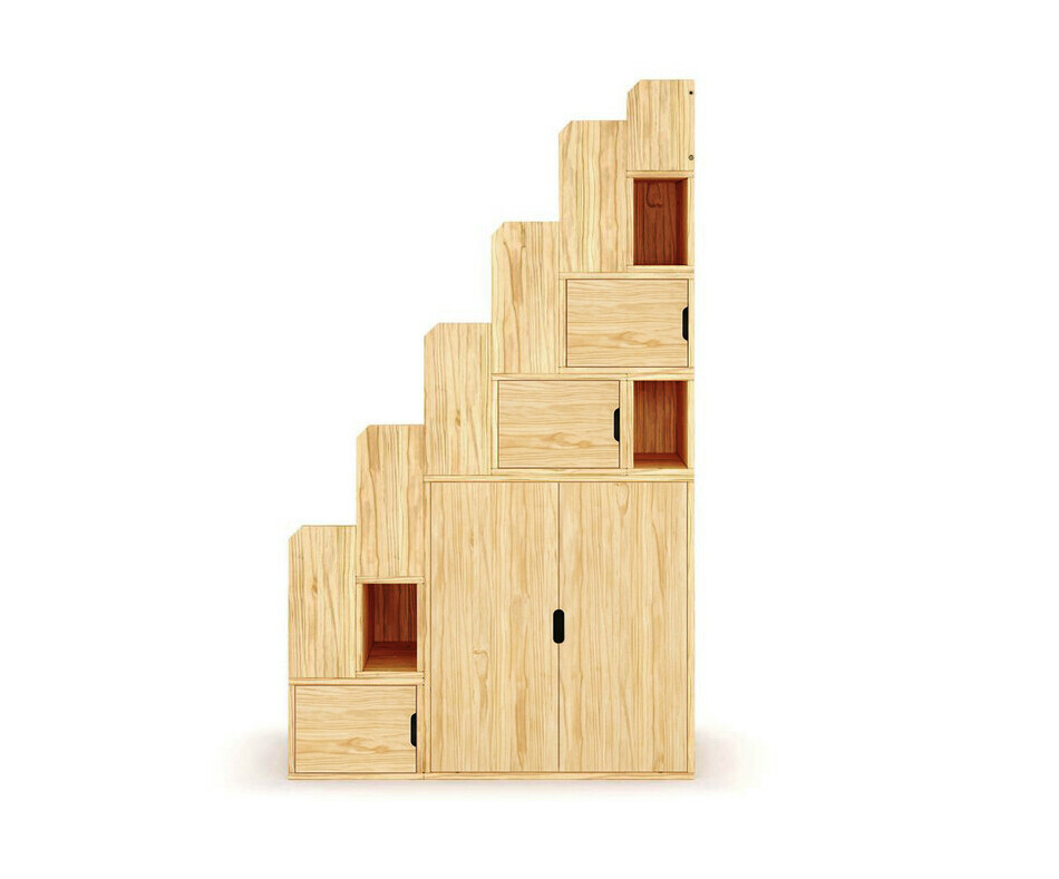 Escalier haut brut Combeebed avec rangements + portes Escalier haut brut Combeebed avec rangements + portes