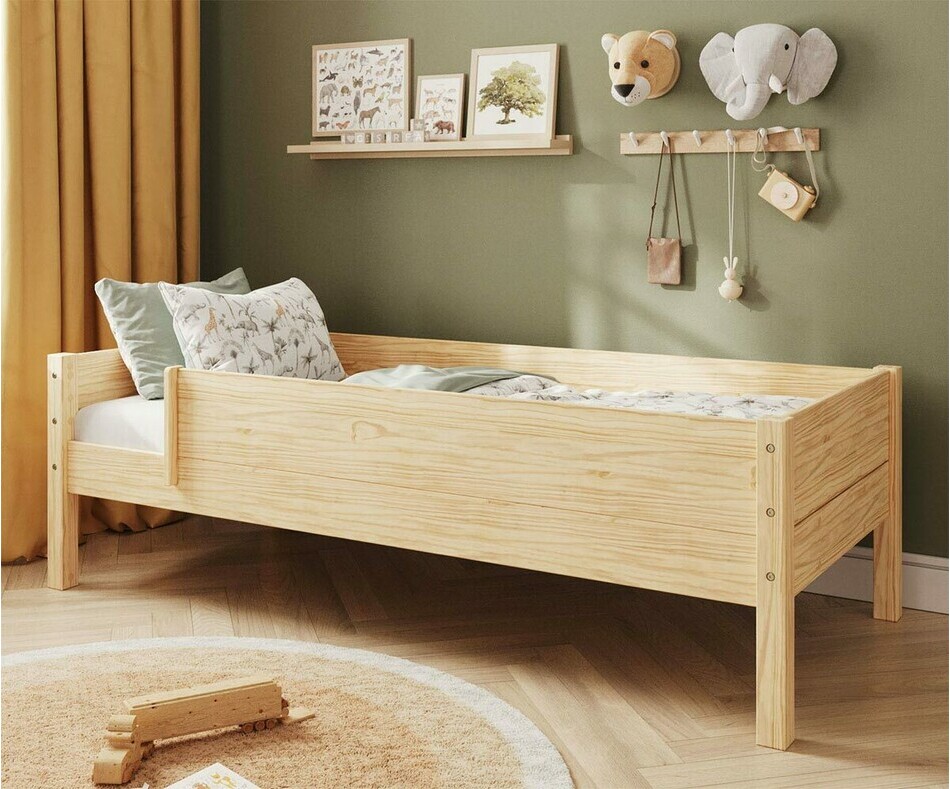 Lit enfant Combeebed avec barrières bois avant et arrière Lit enfant Combeebed avec barrières bois avant et arrière