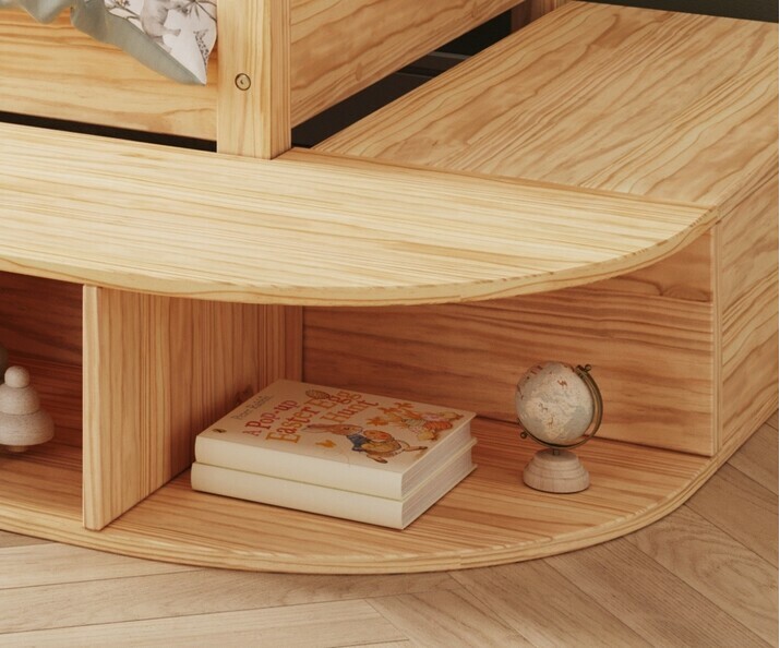 Niche d'angle bois pour rangement 