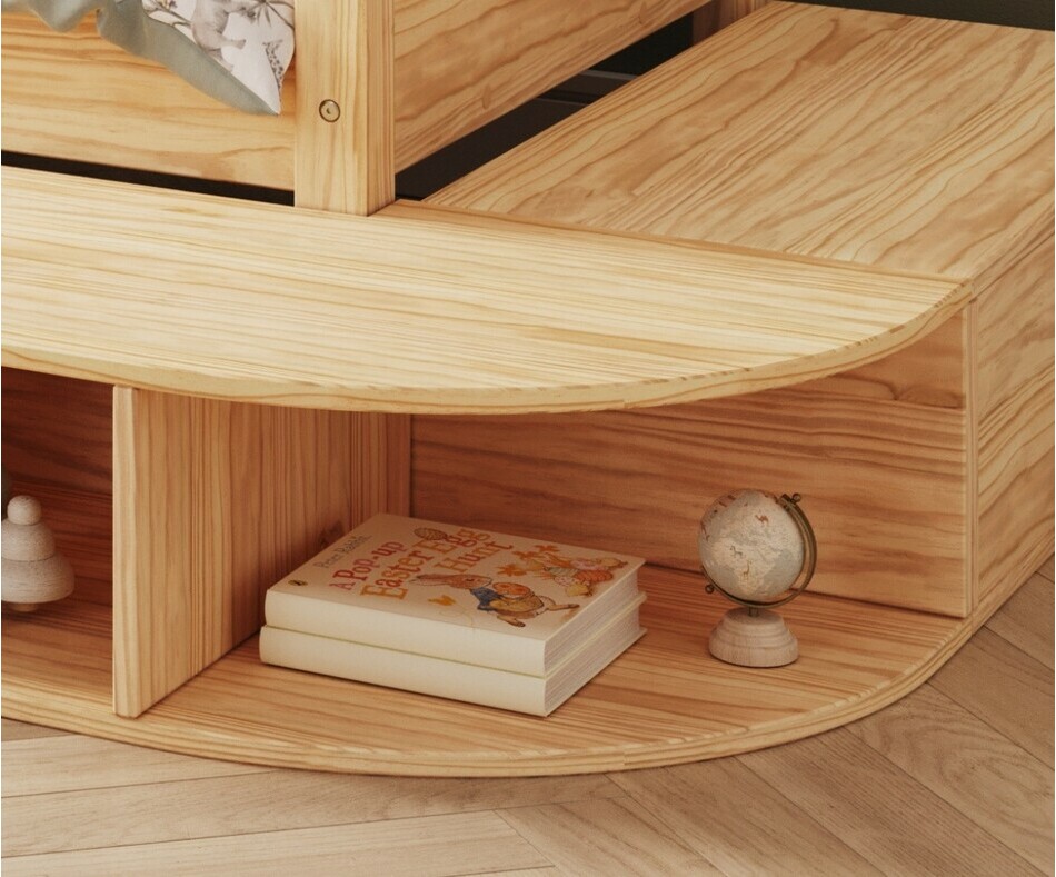 Niche d'angle bois pour rangement 