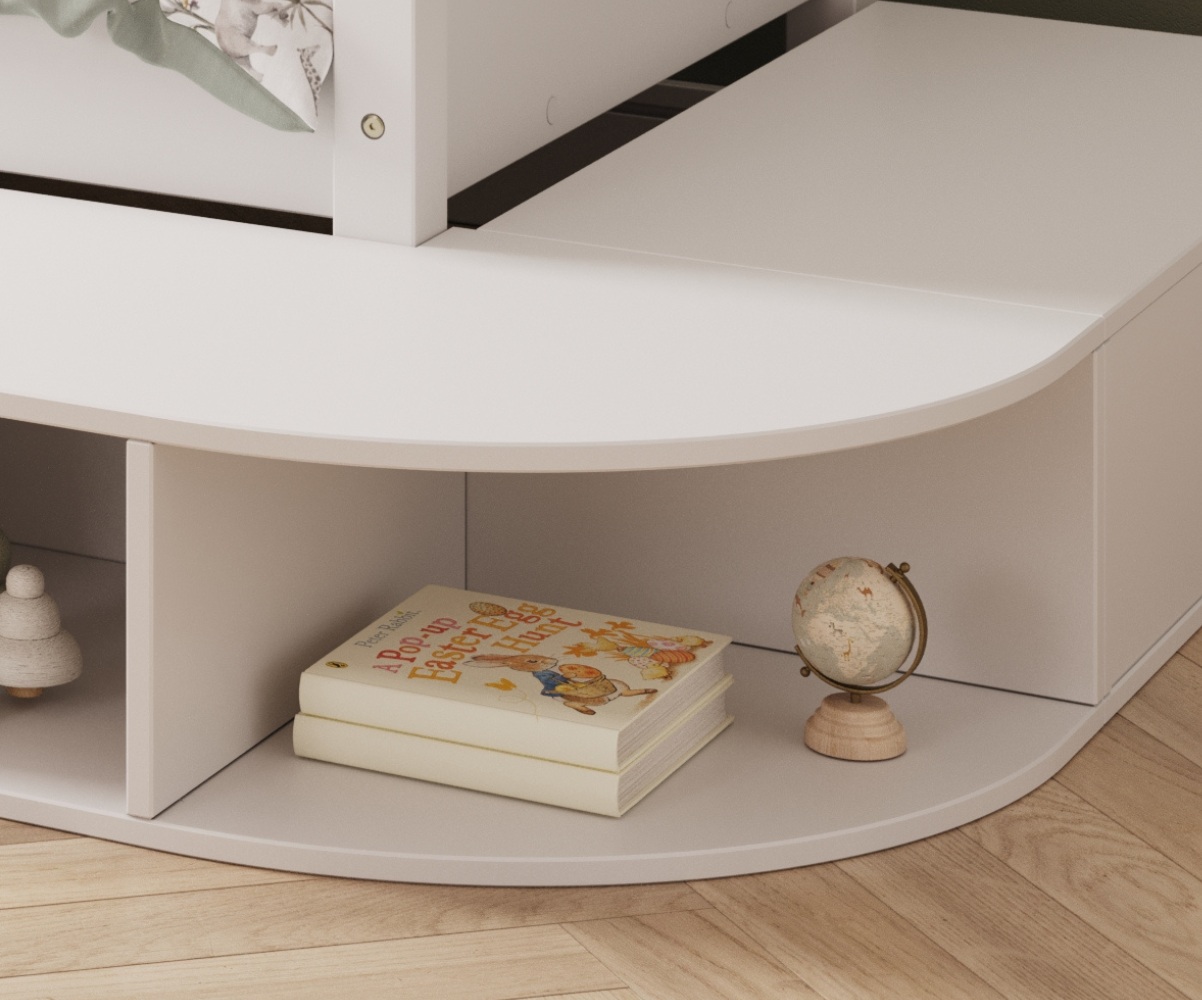 Niche d'angle blanche pour rangement 