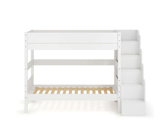 Lit blanc superpos� Combeebed avec escalier vue de face