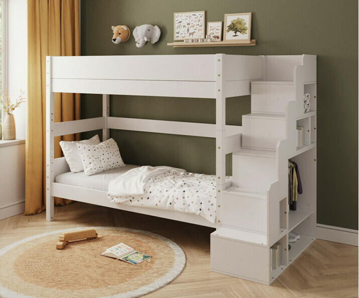 Lit superpos&eacute; haut enfant avec escalier - Combeebed