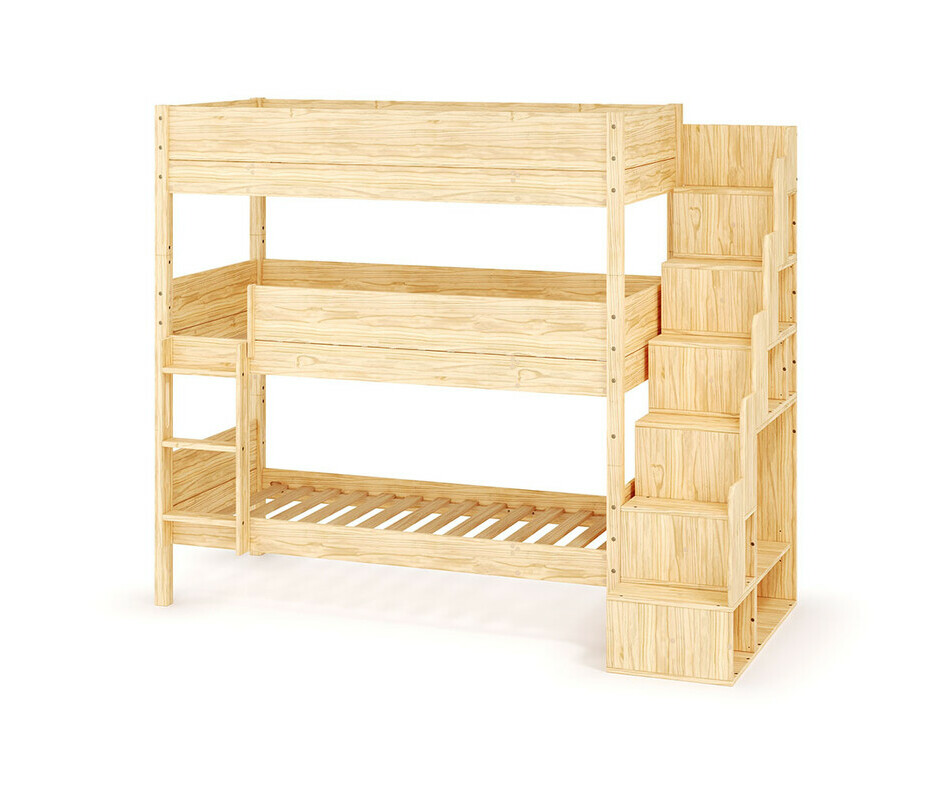 Lit superpos� 3 places Combeebed avec escalier bois