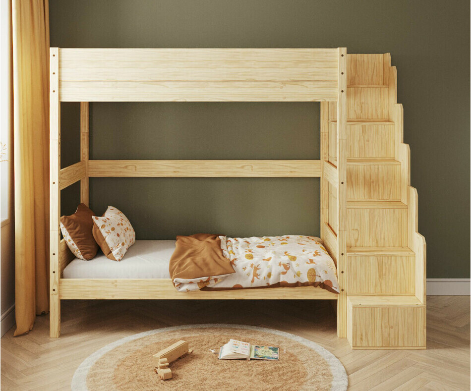 Version haute du lit superpos� Combeebed Bois avec escalier