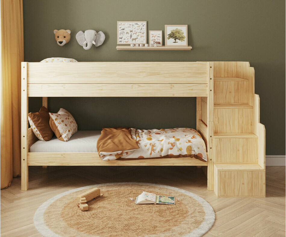 Lit superpos� bas Combeebed avec escalier bois