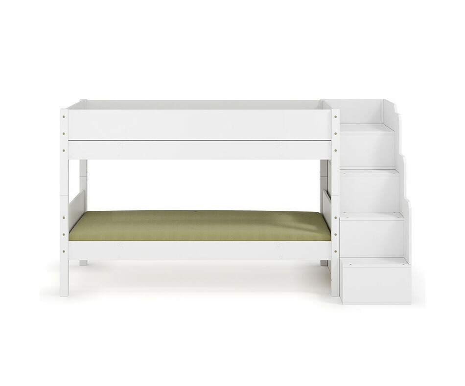 Lit avec escalier et sommier et matelas inclus - version basse