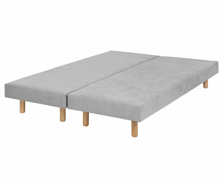 Lot de 2 sommier ado gris, pieds bois Lot de 2 sommier ado gris, pieds bois