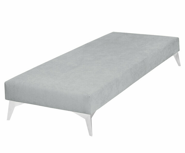 Sommier ado gris 1 place avec pieds chroms