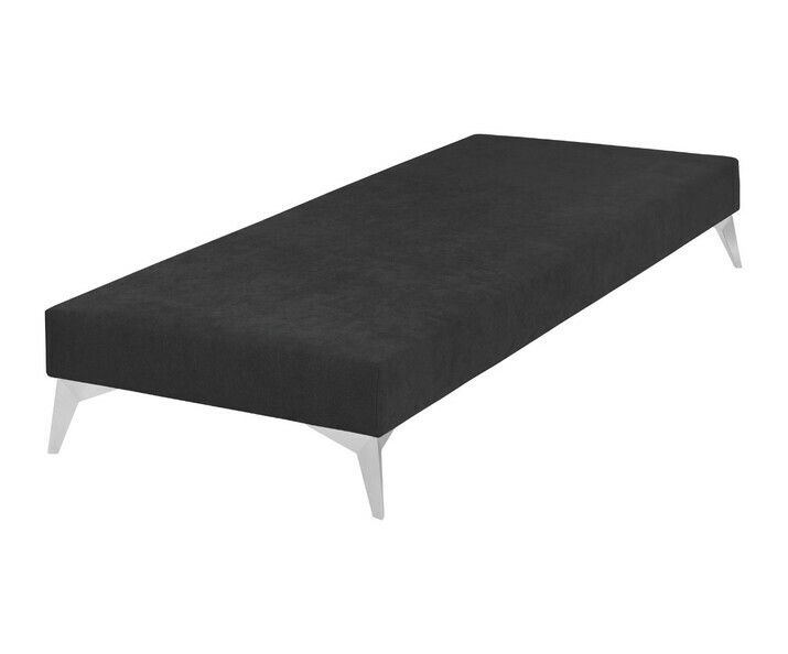 Sommier ado anthracite 1 place avec pieds chroms