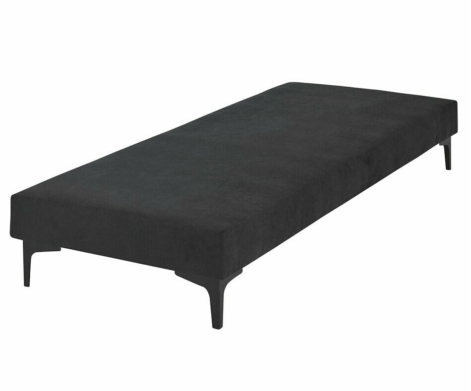 Sommier ado anthracite 1 place avec pieds noirs