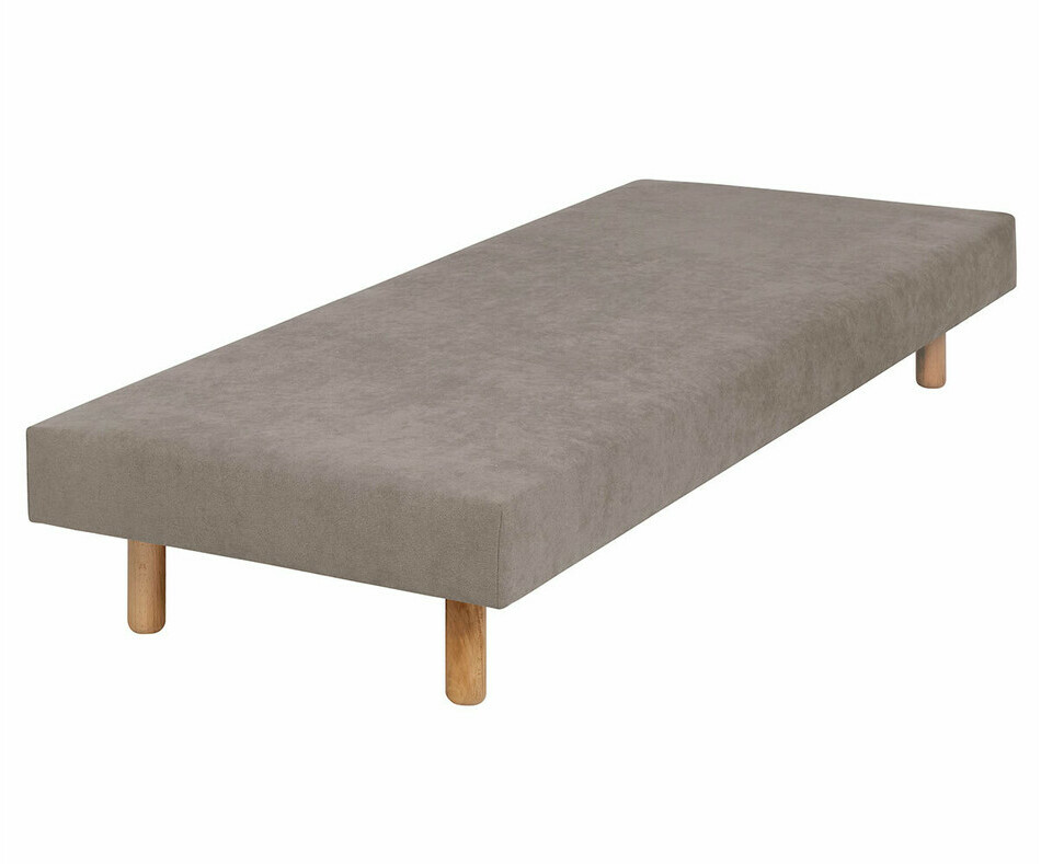 Sommier ado beige 1 place avec pieds bois