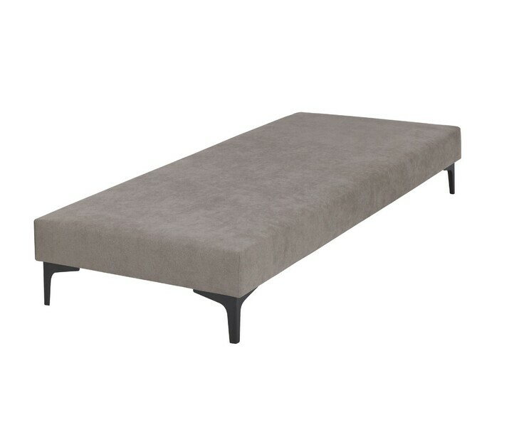Sommier ado beige 1 place avec pieds noirs