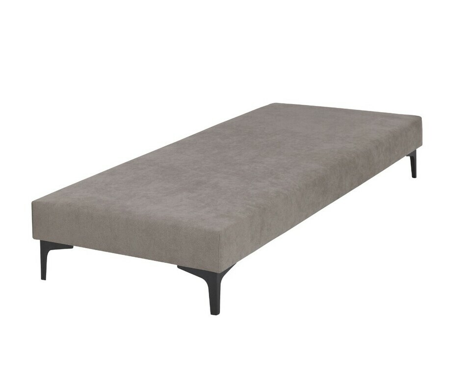 Sommier ado beige 1 place avec pieds noirs