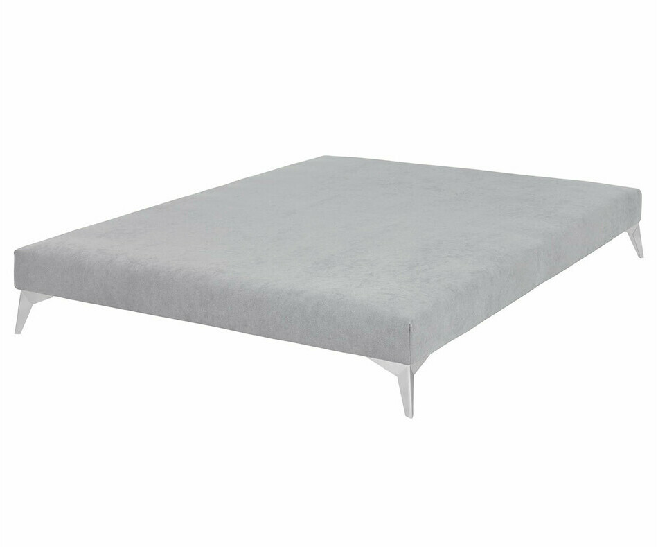 Sommier tapissier ado gris pieds chroms