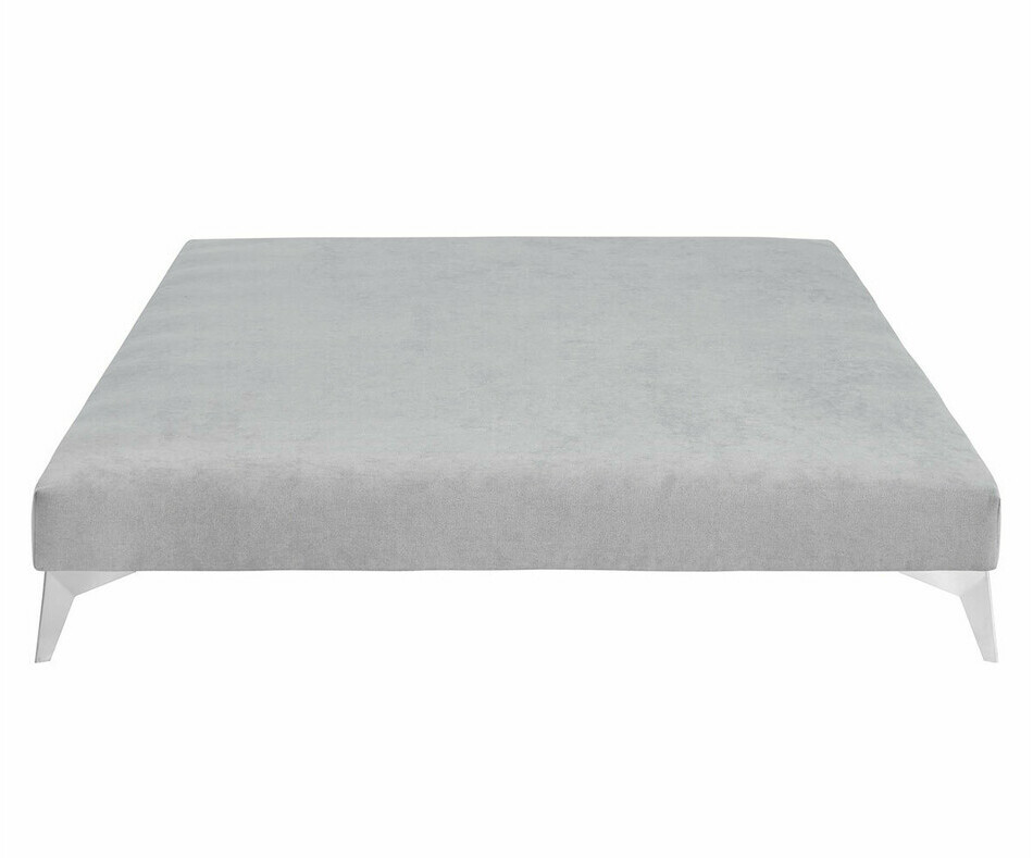 Sommier tapissier ado gris 2 places avec pieds chroms