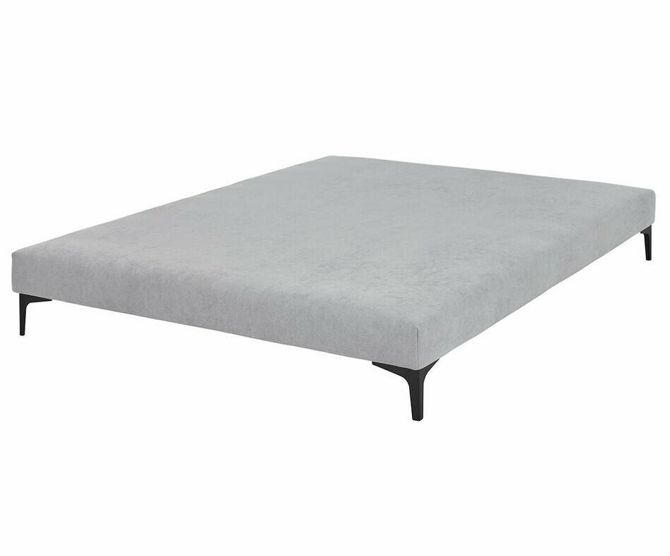 Sommier tapissier ado gris pieds noirs