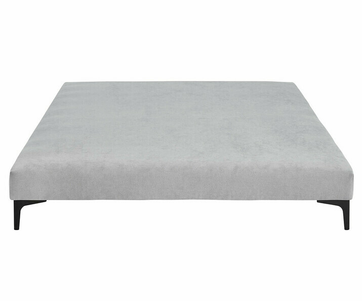 Sommier tapissier ado gris 2 places avec pieds noirs