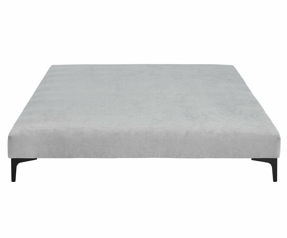 Sommier tapissier ado gris 2 places avec pieds noirs