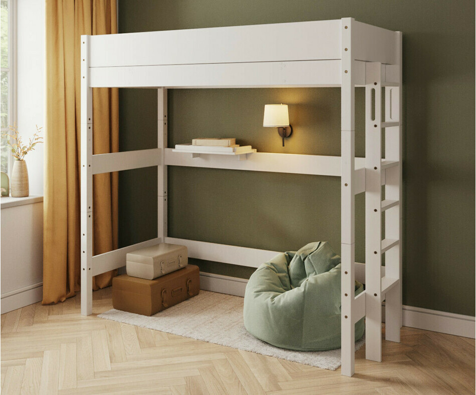 Lit mezzanine blanc Combeebed - hauteur 188 cm - �chelle petit cot� 