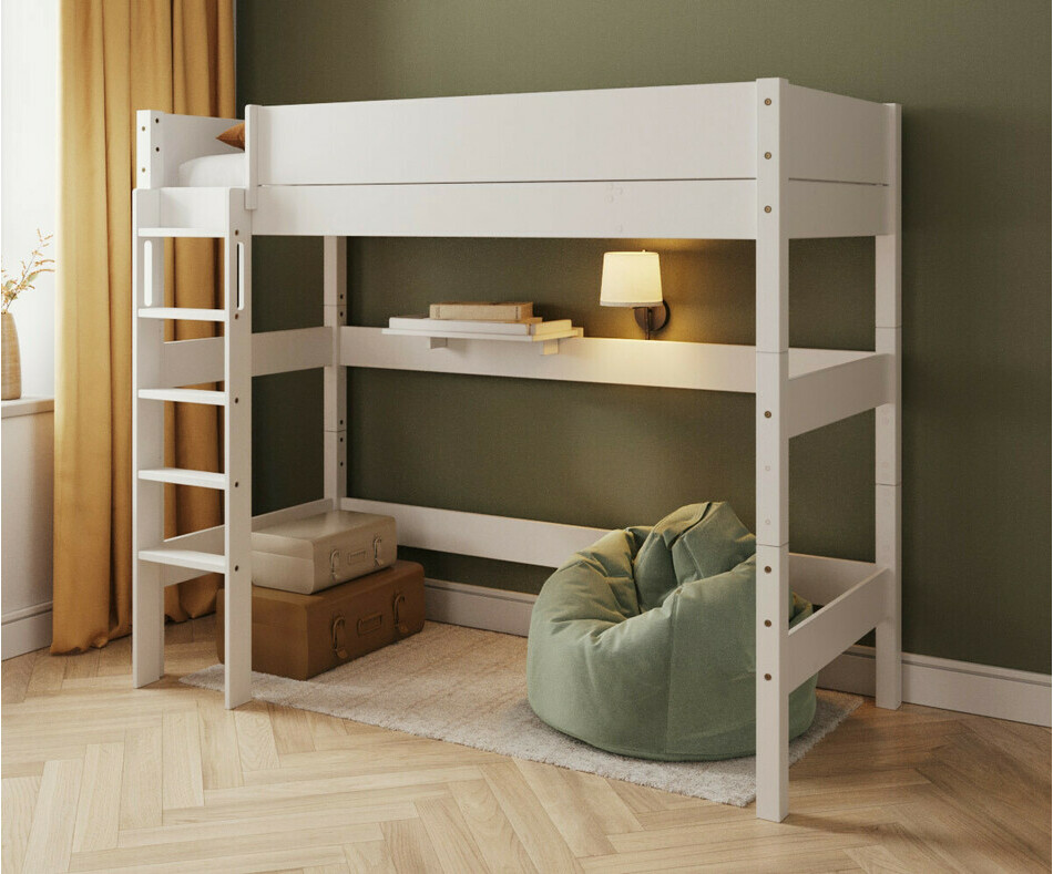 Lit mezzanine blanc Combeebed - hauteur 177 cm - �chelle grand cot� 