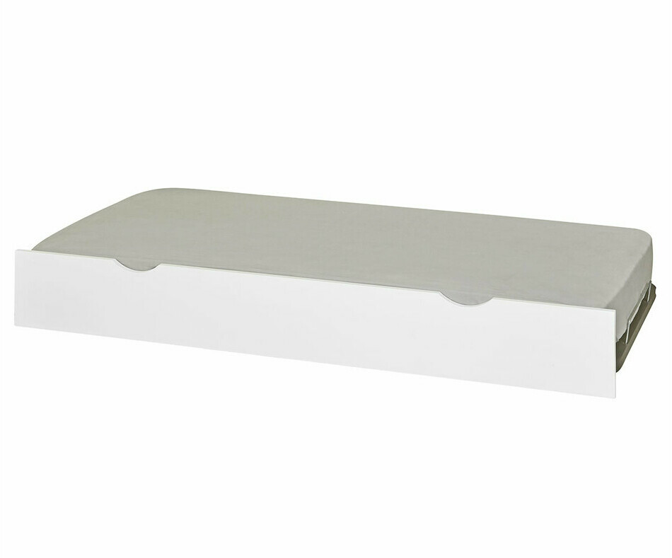 Sommier gigogne Foray blanc avec pieds relevables