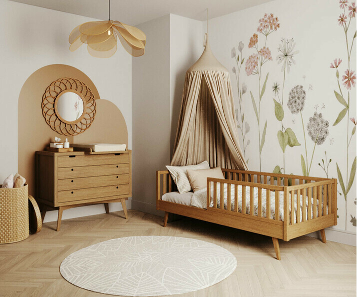 Chambre Capao noisette - lit avec pied et barrières Chambre Capao noisette - lit avec pied et barrières