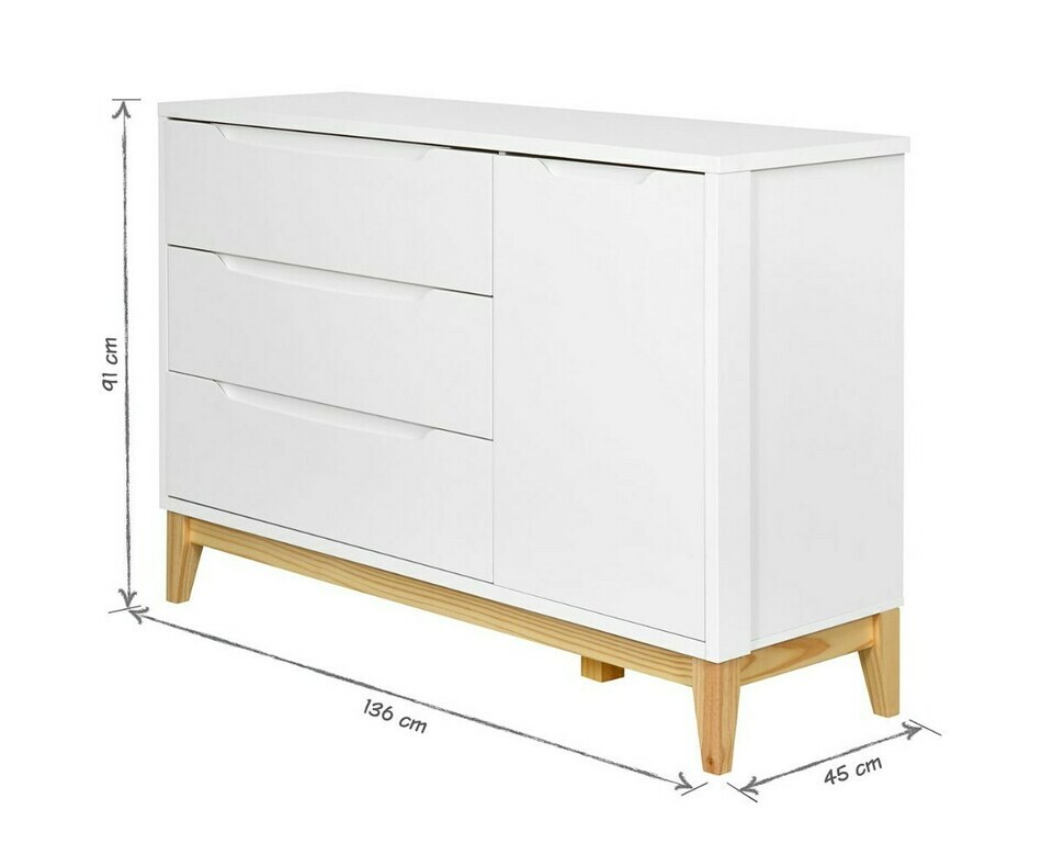 Dimensions commode Mora