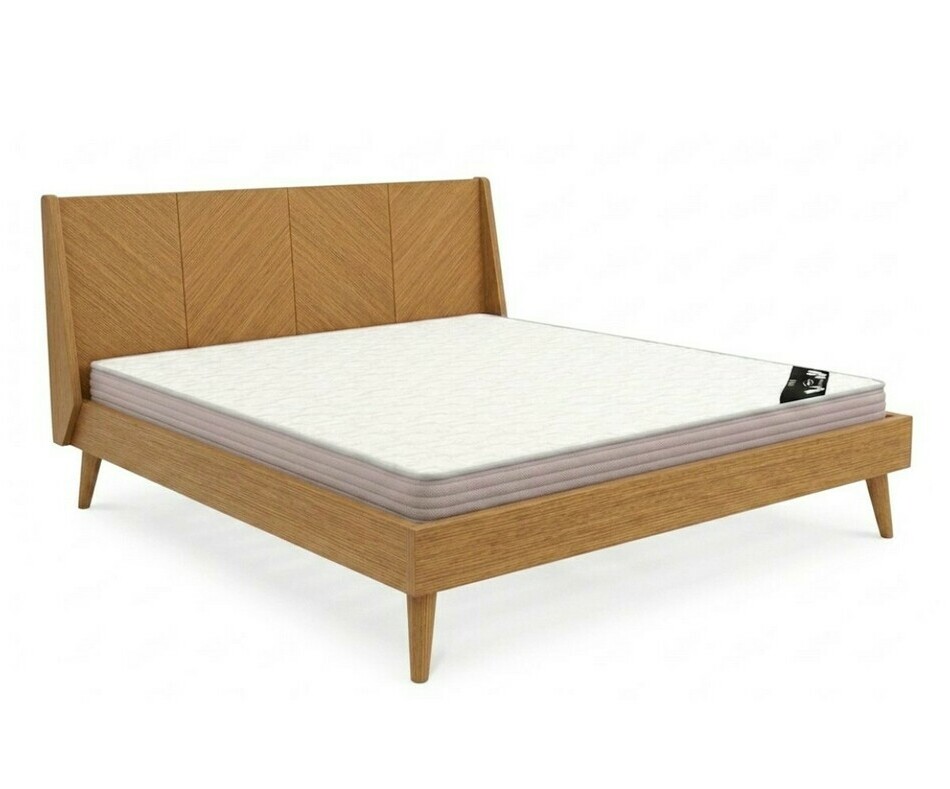 Lit Isabo avec sommier + matelas vue de 3/4 Lit Isabo avec sommier + matelas vue de 3/4