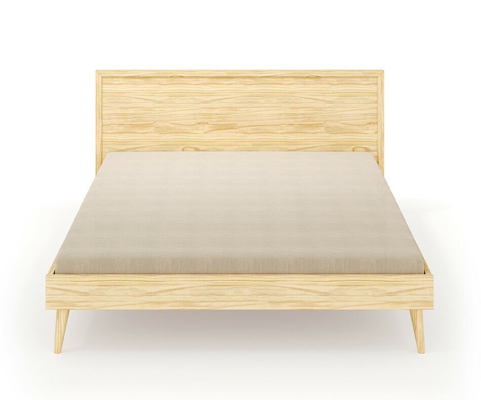 Vue de face du lit en bois massif Lynd brut